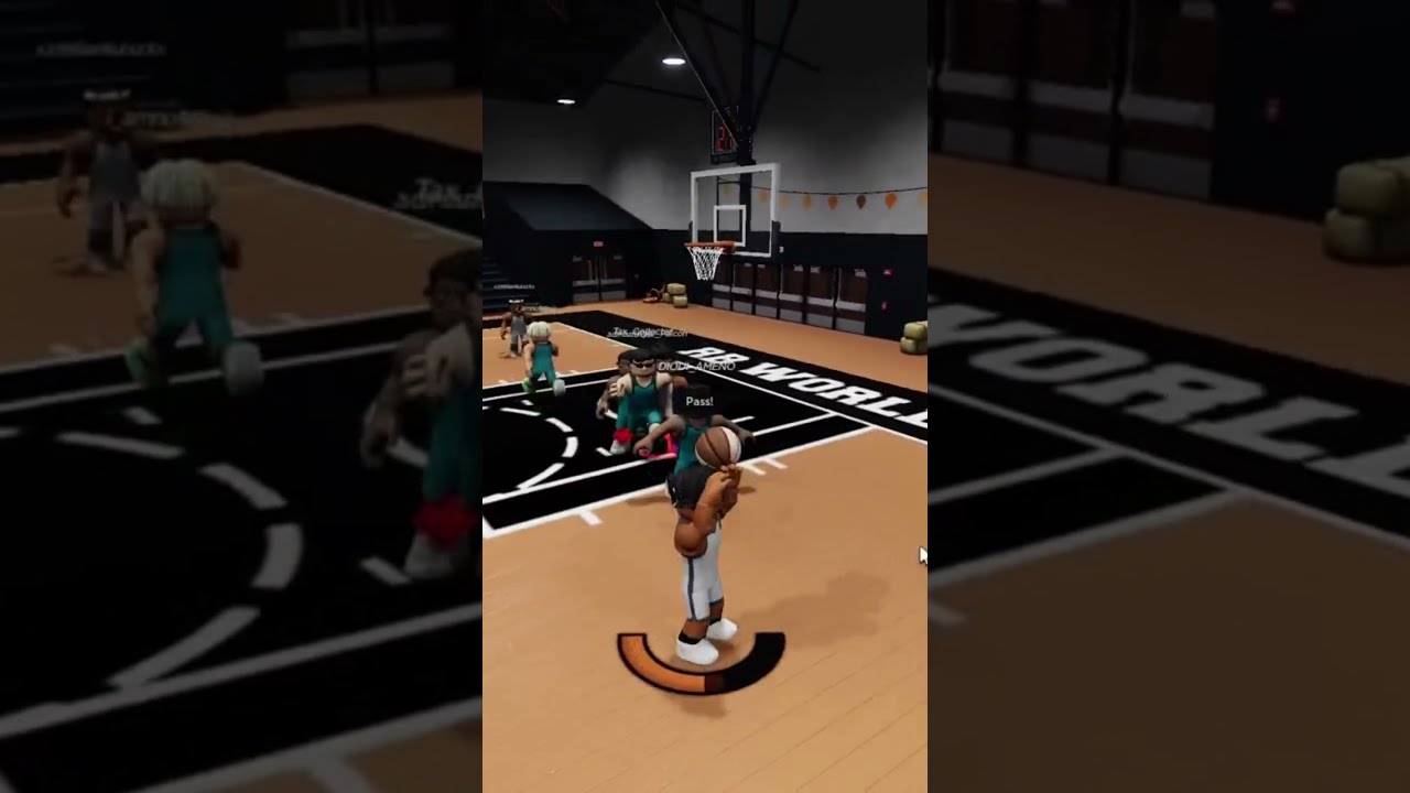 Part 2  He shot that?? ROBLOX RB WORLD 4 #funny #roblox #basketball #troll #trolling #shorts #fyp