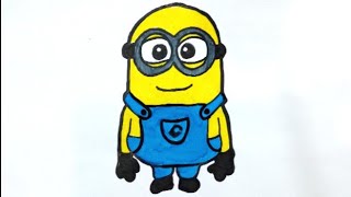 How to draw a minion , minion drawing easy step by step , how to draw minion bob , character drawing