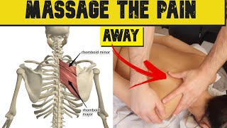MASSAGE FOR UPPER BACK PAIN : UPPER AND LOWER TRAPS RELEASE , HEADACHES AND ROUNDED SHOULDER
