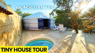 Fabulous Mongolian Yurt Tiny House Tour in The Texas Hill Country | AirBnB Destinations