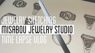 Jewelry making] iPad Jewelry design drawing (time-lapse) -Ring Sketching-.