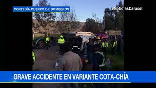 Grave choque en la variante Cota - Chía dejó cuatro heridos
