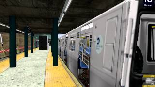 OpenBVE: R160B Siemens (Q) Train Entering and Leaving Prospect Park