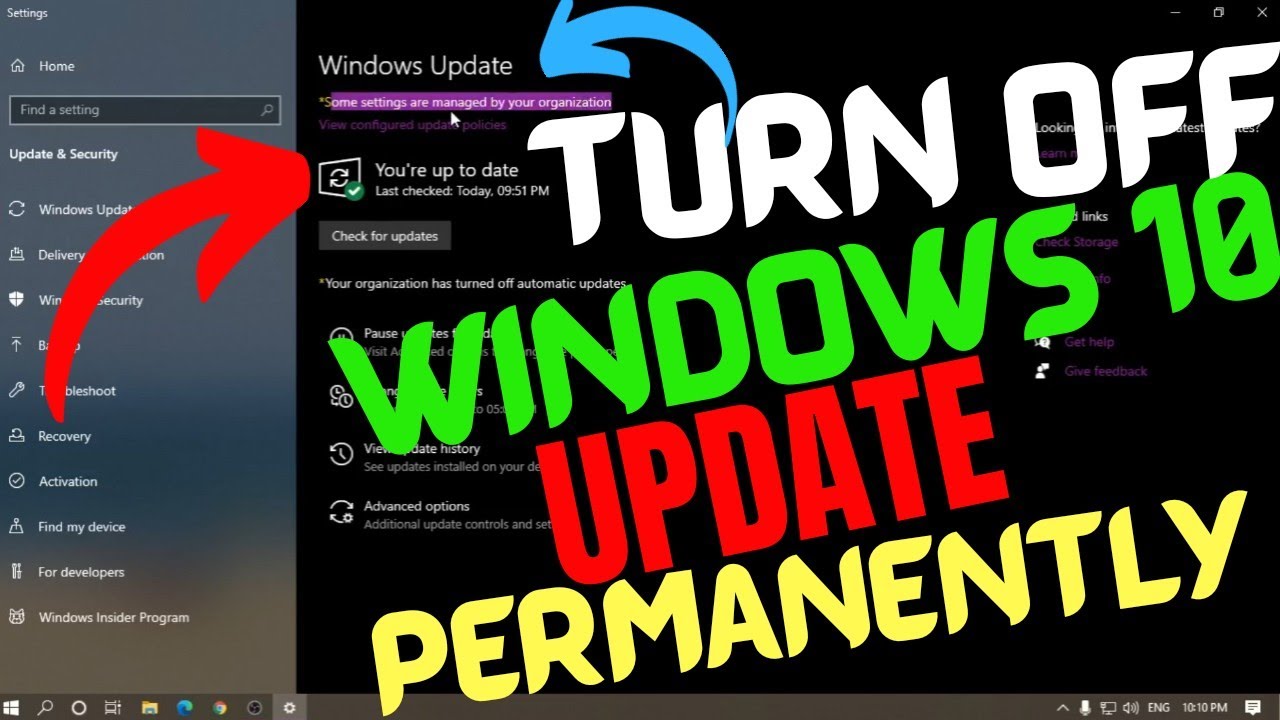 How To Permanently Turn Off | Disable Windows 10 Automatic Update ...