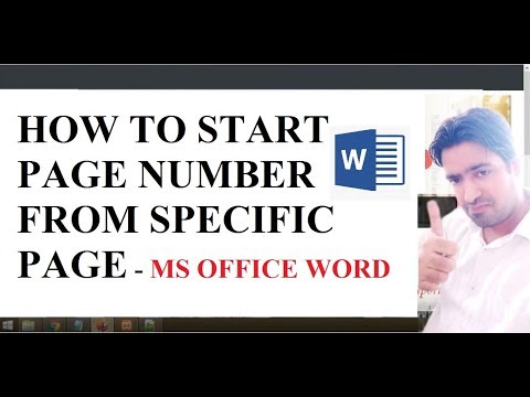 How To Start Page Number From Specific Page  MS Word   Hindi