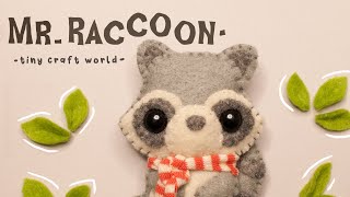 Felt Woodland Raccoon Ornament Toy (felt crafts)