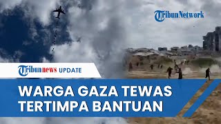 Nahas! Detik-detik warga Gaza Tewas Tertimpa Bantuan dari Udara, Parasut Gagal Mengembang