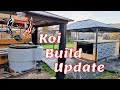 KOI BUILD UPDATE, 5  Eazy Ponds, Koi grow on /Fry tanks with Nexus, Bakki Shower and Air Source Heat