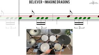 Believer Imagine Dragons🥁 Medium Beginner Version