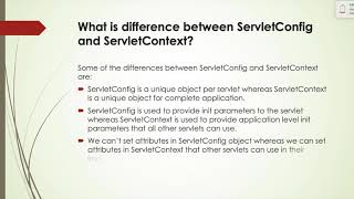 Differnce Between Servlet Config & Servlet Context