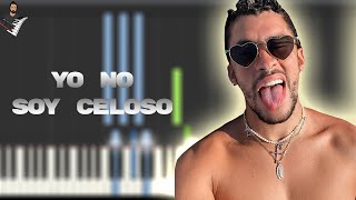 Bad Bunny - Yo No Soy Celoso | Instrumental Piano Tutorial / Partitura / Karaoke / MIDI