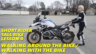 Short Motorcycle Riders - Walking with / around the bike