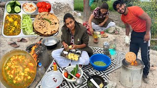 ਆਲੂ ਮਟਰ ਦੀ ਸਬਜ਼ੀ ਤੇ ਤੰਦੂਰ ਵਾਲੀ ਰੋਟੀ | allu mater \u0026 tandoori roti 🌱 | healthy family ❤️