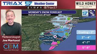 FINAL Storm Forecast for Monday's NJ snowstorm with Joe Martucci