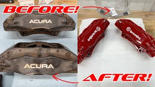 Brembo 4 piston caliper restoration! 3G Acura TL Type S, Big brake kit Honda