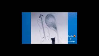 Very easy way to draw a girl with violin - Pencil sketch for beginners  || Easy Drawing Technique