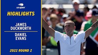 James Duckworth vs. Daniel Evans Highlights | 2022 US Open Round 2