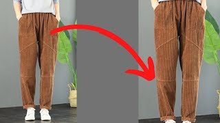 How to cut and sew a Palazzo joggers 🏃‍♀️ full tutorial