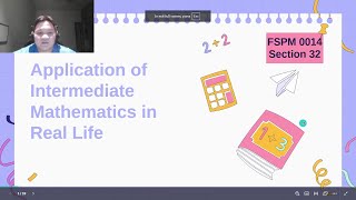 FSPH0014 - VIDEO PRESENTATION (APPLICATION OF INTERMEDIATE MATH IN REAL LIFE) JULY 2024 - GROUP 4