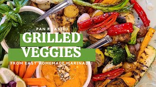 The Best Roasted Marinated Grilled Veggies | How to make Homemade Marinade! Easy Veggie Grilling