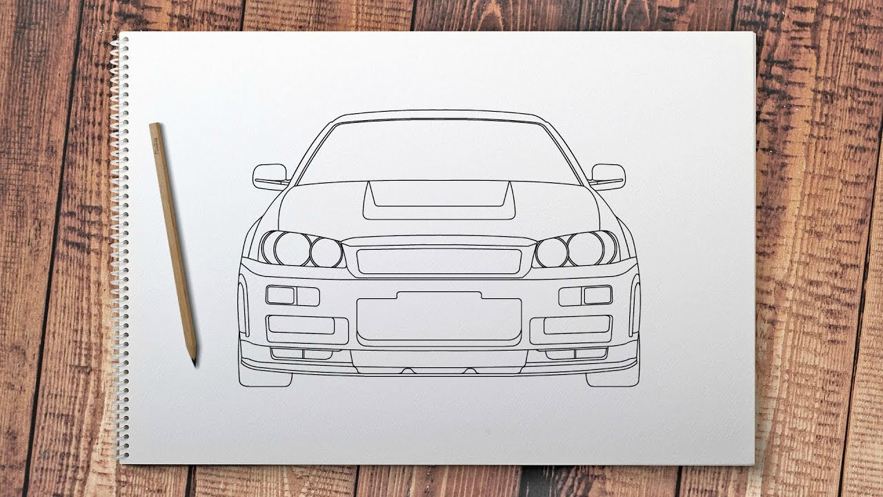 How To Draw A Nissan Skyline R34 Gt R Youtube How To Draw A Nissan Skyline R34 Gt R Youtube