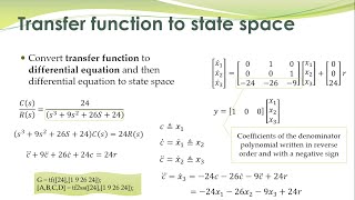 LCS - 51 - Differential equation to state-space, transfer function to state-space, block diagrams