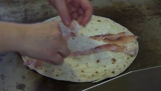 Italian Street Food. Preparing the Original Piadina From Rimini. Seen in Turin