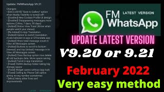 FmwhatsApp update kaise kare 2022 || February Update V9.20 | Update V9.21 | How to update FmwhatsApp