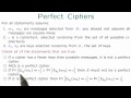 Perfect Ciphers - Applied Cryptography