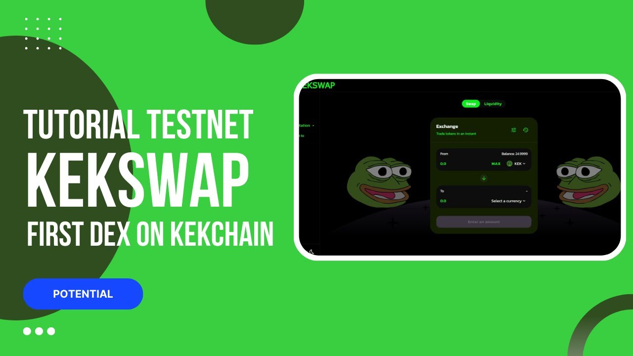 Cara Garap Testnet Kekswap Dex Di Kekchain Youtube