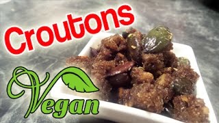 Vegane Croutons selber machen Rezept | Salatcroutons | Knusprige Brotwürfel #ad