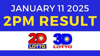 2pm Lotto Result Today January 11 2025 | PCSO 2D 3D Lotto