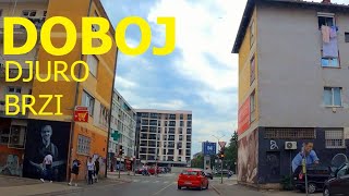 Circle through Doboj, driving a car through the streets of Doboj, September 2023