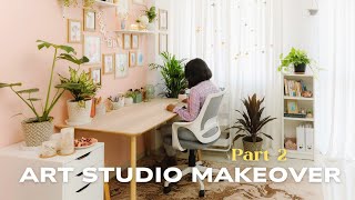 Art Studio Makeover || Part 2 || Ikea Furniture || Organizing, Decorating & Plants || Studio Reveal