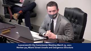 Leavenworth City Commission meeting for March 23, 2021