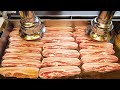 고기는 언제 먹어도 사랑이지요! 두툼한 철판 삼겹살, 목살 / 길거리 음식 / Grilled Pork Belly - Korean BBQ / Korean Street Food