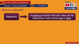 Mathematics Form 4 Chapter 3 [Part 1] What is a Statement? [KSSM SPM]