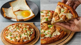 I Combined Suji With Bread & Milk & The Result Is Amazing | Unique Chicken Pizza Recipe | Easy Pizza