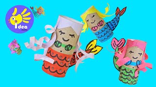 Toilet Paper Roll Craft for Kids - DIY Mermaids | 艺术教育 - 卫生纸卷 - DIY - 美人鱼 | Kraf - DIY Duyung