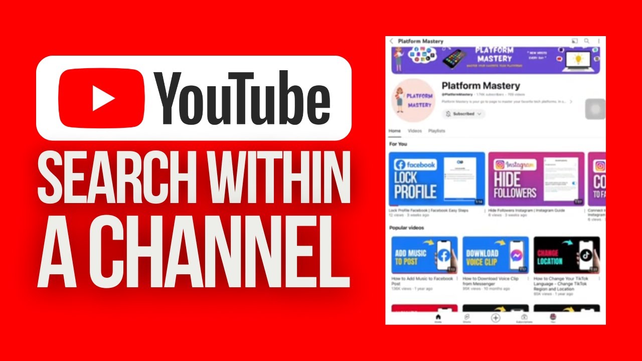 Search Within A Channel Tutorial Youtube
