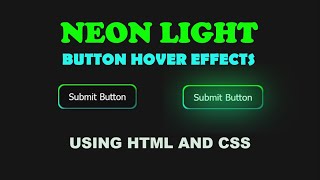 Neon Light Button Hover Effects | HTML CSS | Engineer CPP