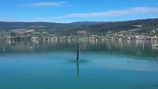 Drone Flying  ERLACH, LAKE OF BIEL, SWITZERLAND