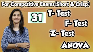 Parametric Tests | T-Test; F-Test; Z-Test; ANOVA | UGC NET Education/SET| Inculcate Learning |Ravina