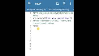 Python Program to Convert Kilometers to Miles