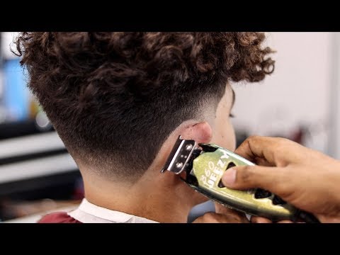 MENS LONG CURLY HAIR TAPER FADE HAIRCUT TUTORIAL MENS LONG CURLY HAIR TAPER FADE HAIRCUT TUTORIAL