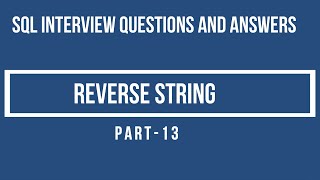 Reverse Function in SQL || Charindex || Substring #sql #sqlserver #database
