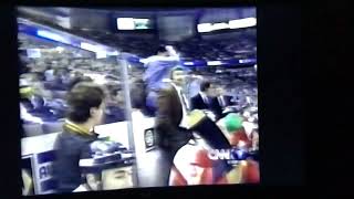 Sasha Lakovic glass climbing revenge on drunk NHL fan dumping popcorn and soda over coach 1996