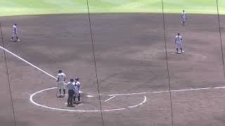 西日本短大付 村上太一くんライトフライでランナータッチアップ（2024年8月9日 甲子園1回戦 金足農業 対 西日本短大付）