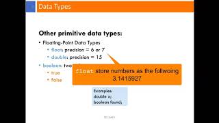 Introduction to Programming with Java (2) : Variables & Data Types