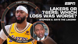 Stephen A. proclaims the Lakers’ Game 2 loss was more DEVASTATING than the 76ers 👀 | First Take